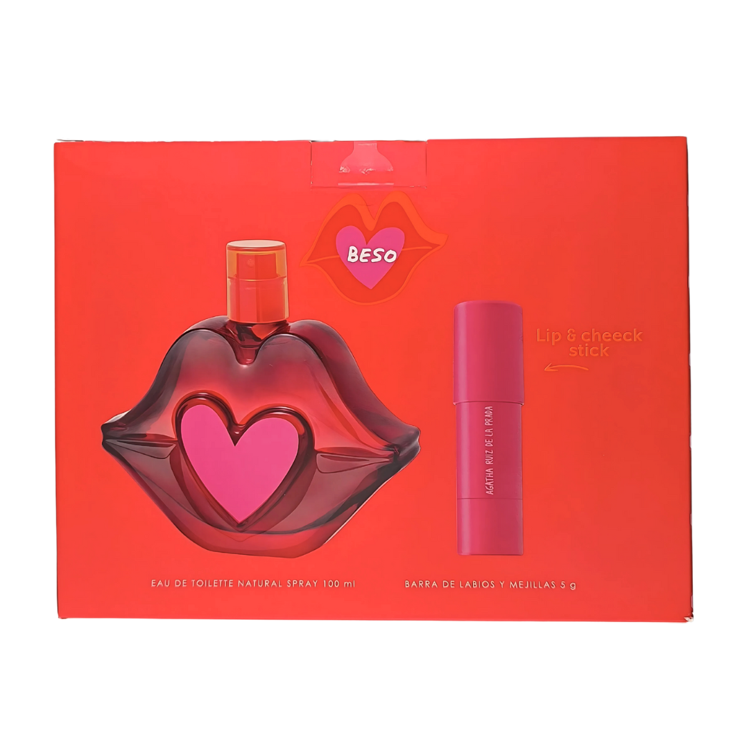 Agatha Ruiz De La Prada Beso Estuche EDT 100 ml + Barra De Labios Y Mejillas 5 g