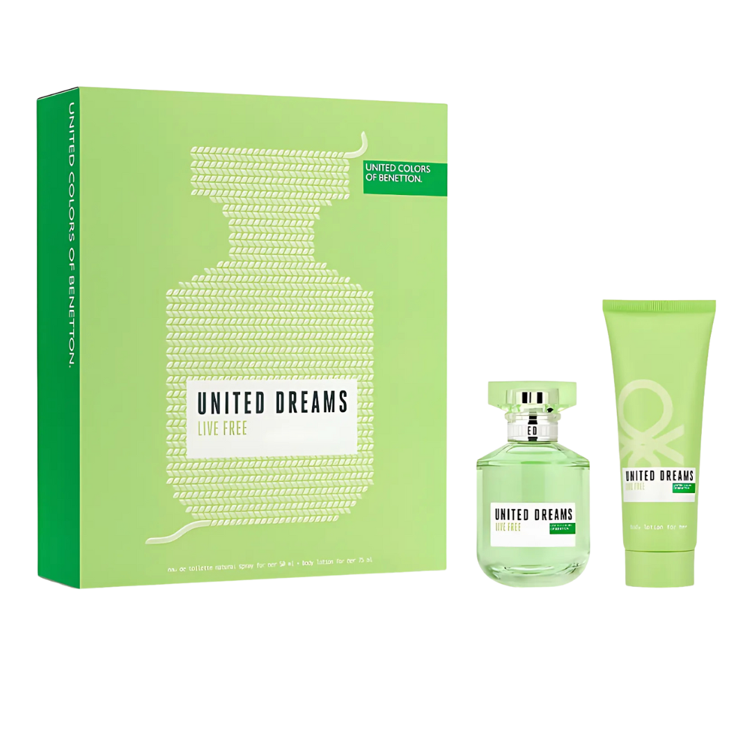 Benetton United Dreams Live Free Estuche EDT 50 ml + Loción 75 ml