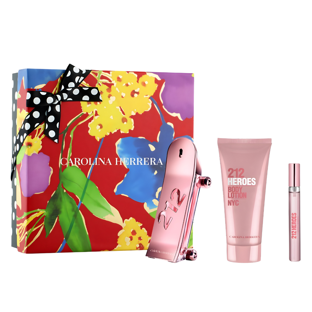 Carolina Herrera 212 Heroes Mujer Estuche EDP 80 ml + 10 ml + Loción 100 ml