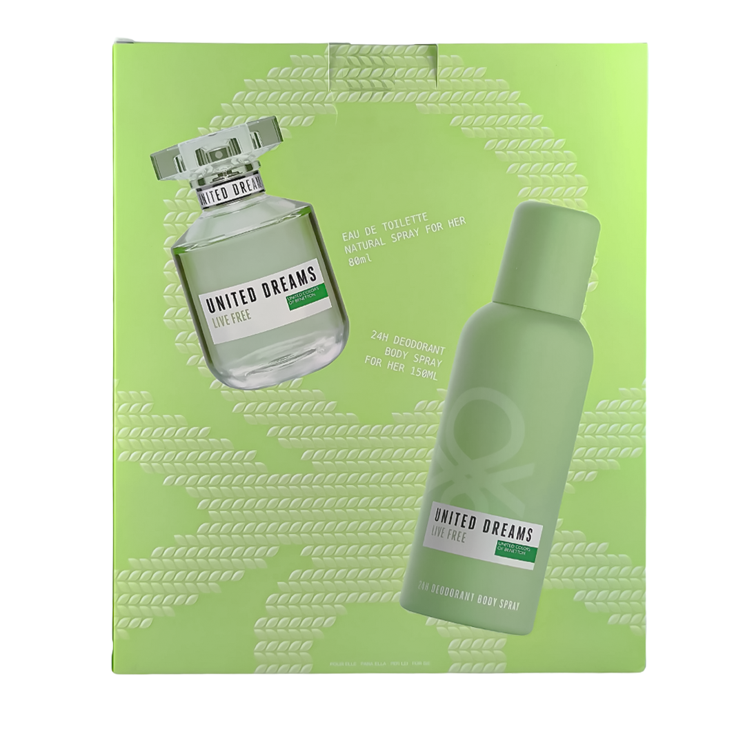 Benetton United Dreams Live Free Estuche Edt 80ml+Desodorante 150ml