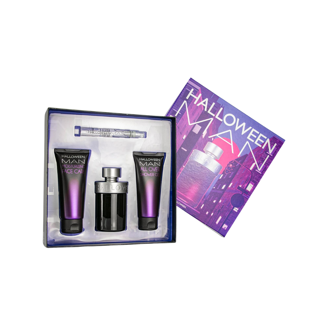 Jesus Del Pozo Halloween Man 4pcs Estuche EDT 125ml + mini 10 ml + gel 100 ml + bálsamo hidratante 100 ml