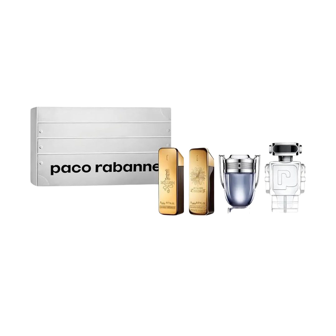 Paco Rabanne Estuche 4x5 ml, One Million EDT + One Million parfum + Invictus EDT + Phantom EDT