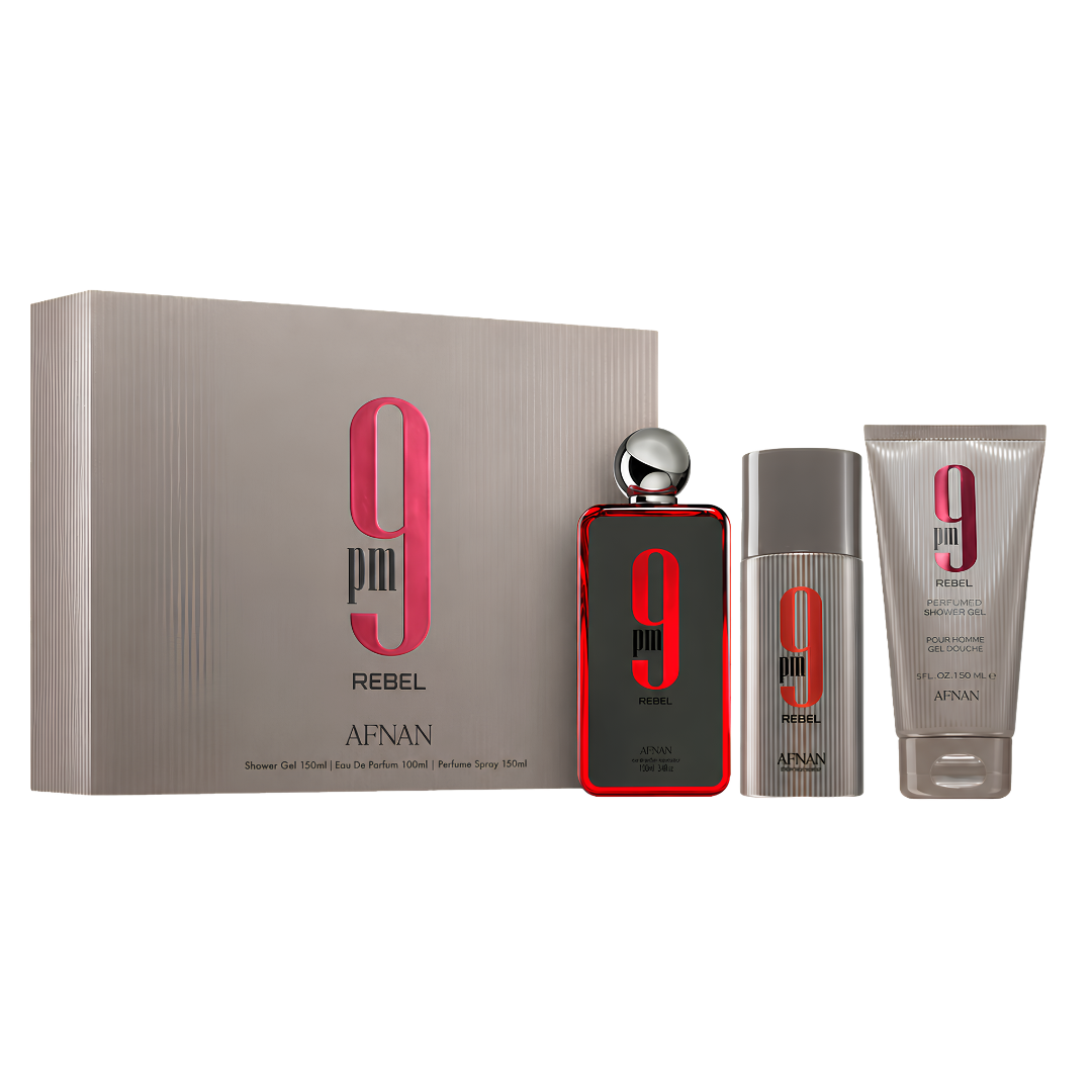 Afnan 9PM Rebel Estuche EDP 100 ml + Gel 150 ml + Desodorante 150 ml