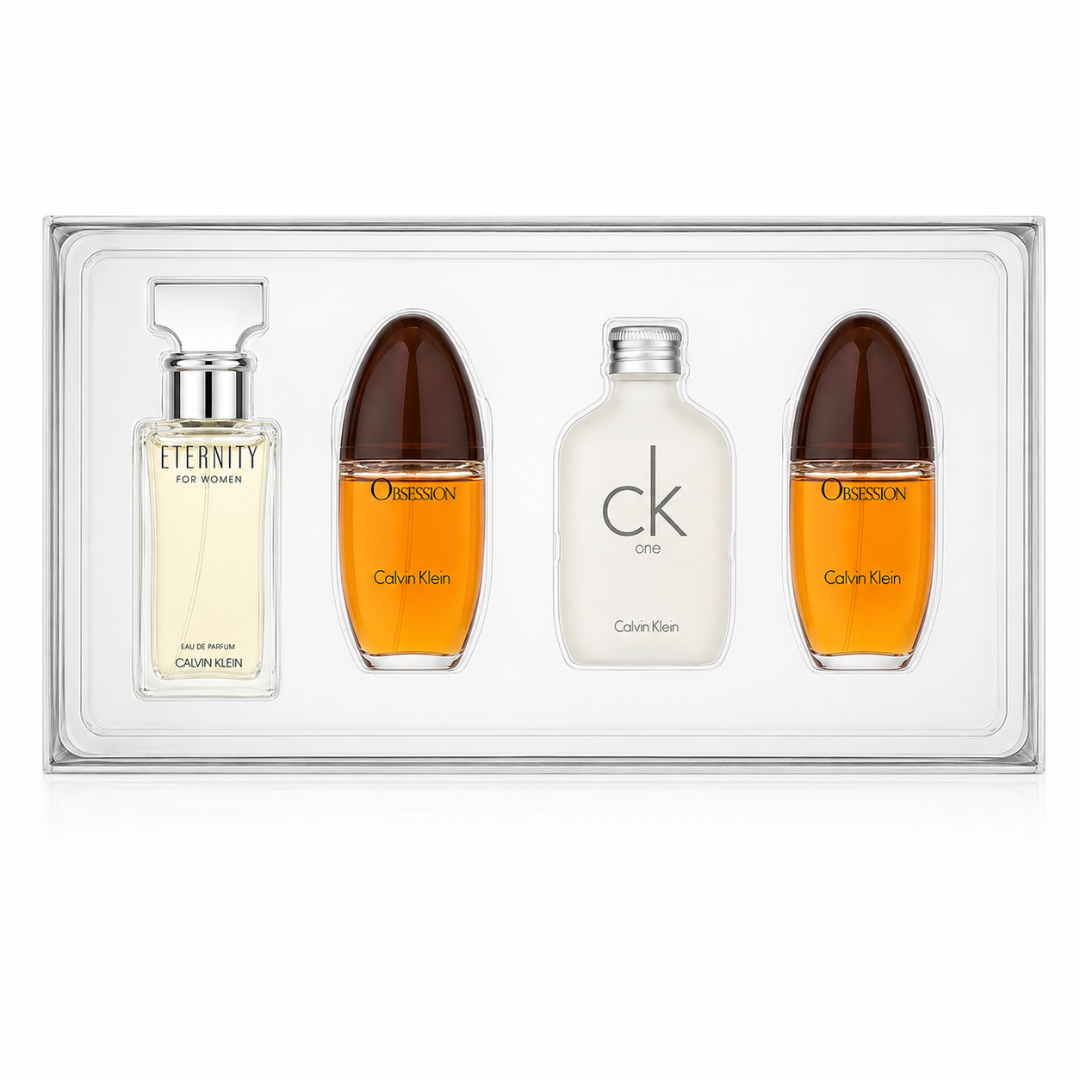 Calvin Klein Mini Estuche 15 ml x 4 Eternity EDP+ Obsession EDP+ Ck One EDT + Obsession EDP