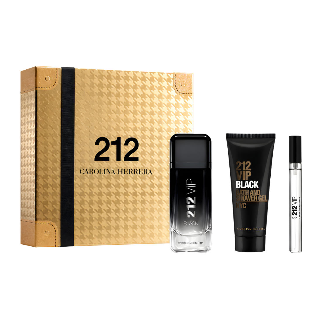 Carolina Herrera 212 VIP Black Estuche EDP 100 ml + Gel 100 ml + Mini 10 ml