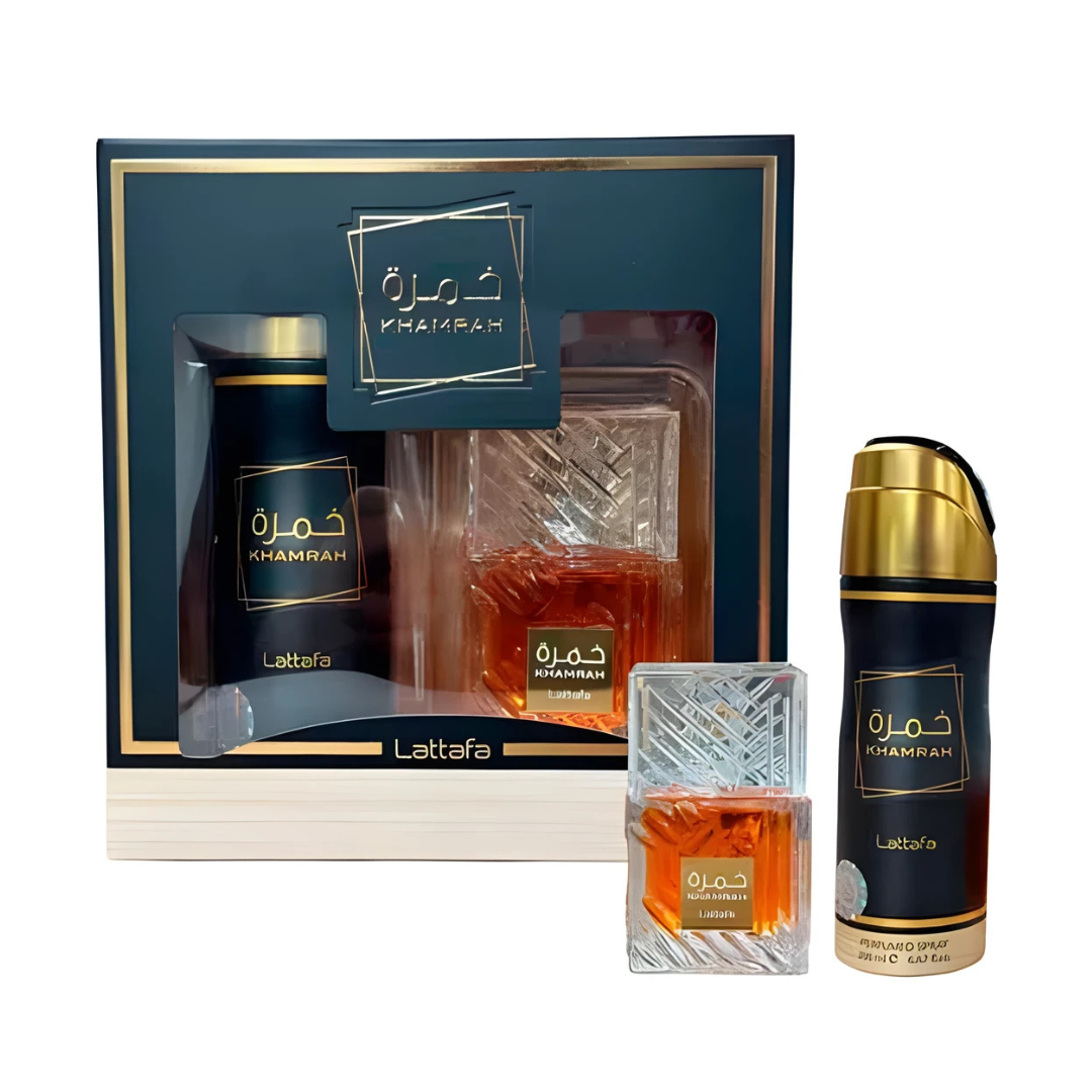 Lattafa Khamrah Estuche Edp 100 ml + Desodorante 200 ml