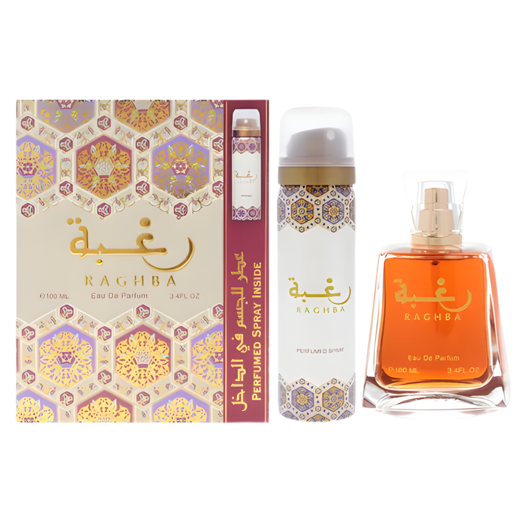 Lattafa Raghba Estuche EDP 100 ml + deo 50 ml