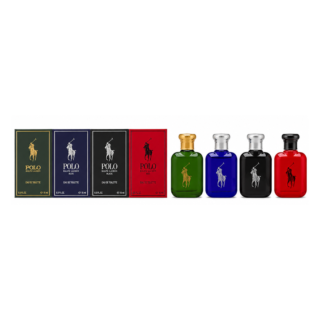 Ralph Lauren Mini Estuche 4 Pzas EDT Polo Green 15 ml + Polo Blue 15 ml + Polo Black 15 ml + Polo Red 15 ml