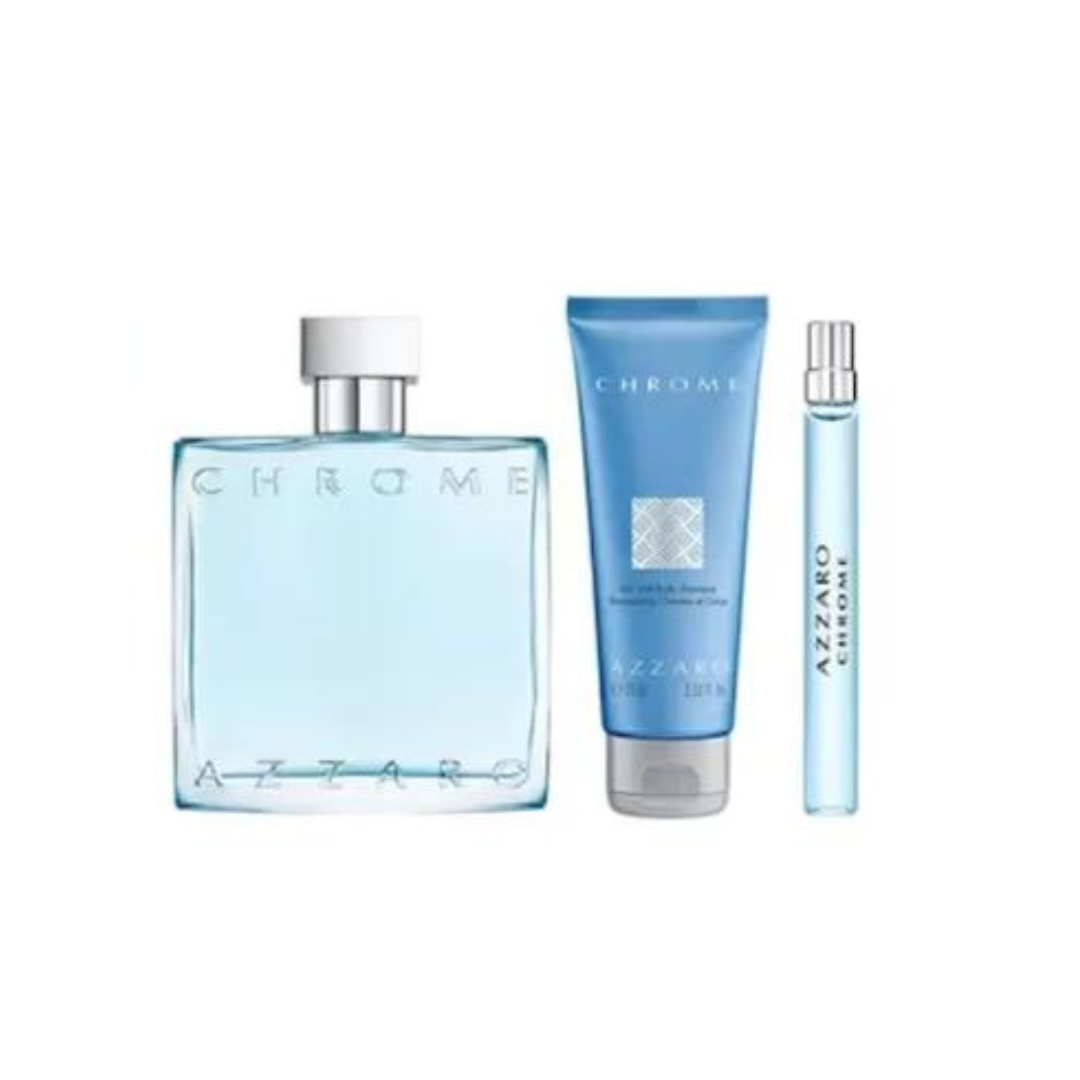 Azzaro Chrome Estuche EDT 100 ML+Mini 10 ML+Shampoo 75 ML