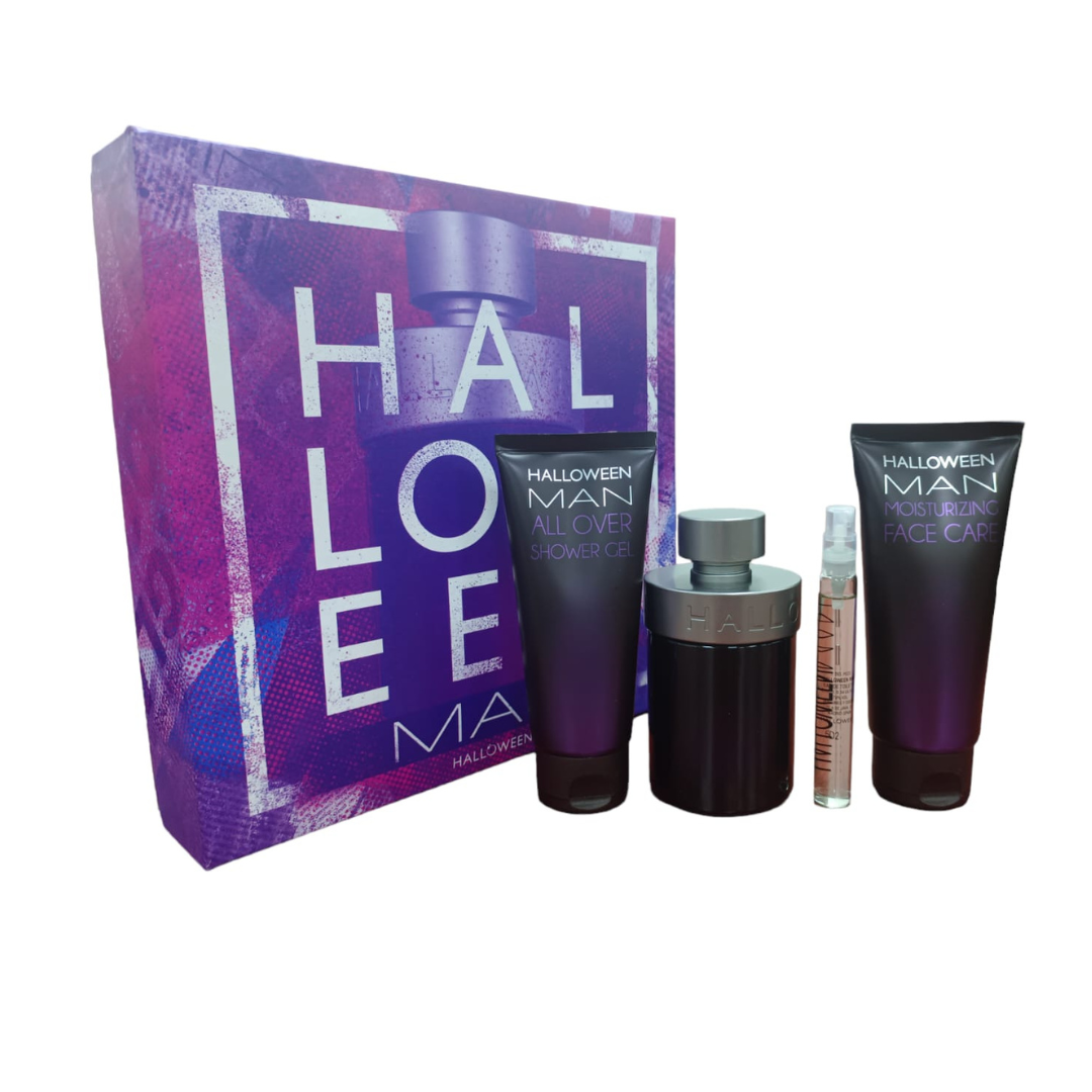 Jesus Del Pozo Halloween Man 4Pcs Estuche EDT125 ml + mini 10 ml + gel 100 ml + bálsamo hidratante 100 ml