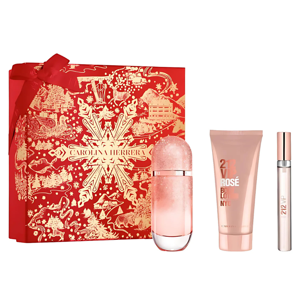 Carolina Herrera 212 Vip Rose Elixir Estuche Edp 80ml + Locion 100ml + Mini 10ml