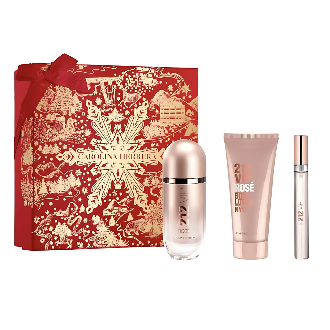 Carolina Herrera 212 Vip Rose Estuche Edp 80ml + Locion 100ml + Mini 10ml