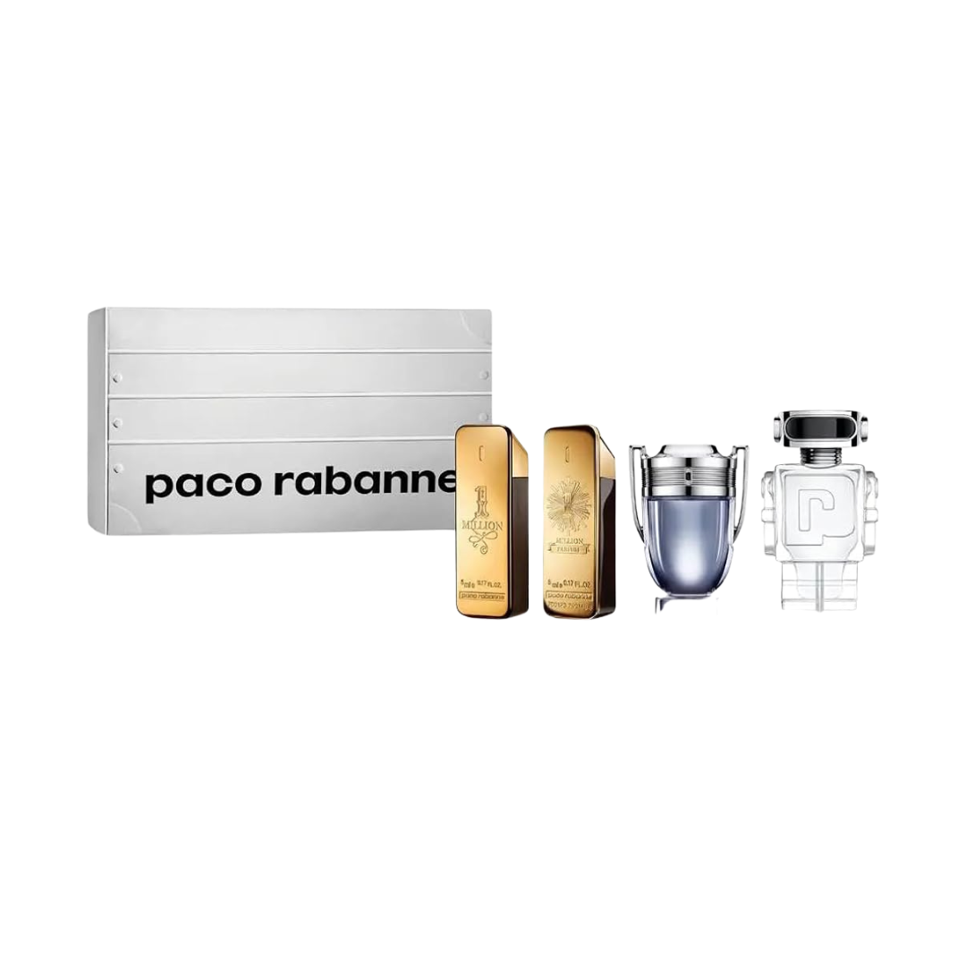 Paco Rabanne Estuche 4x5ml, One Million Edt+One Million Parfum+Invictus Edt+Phantom Edt