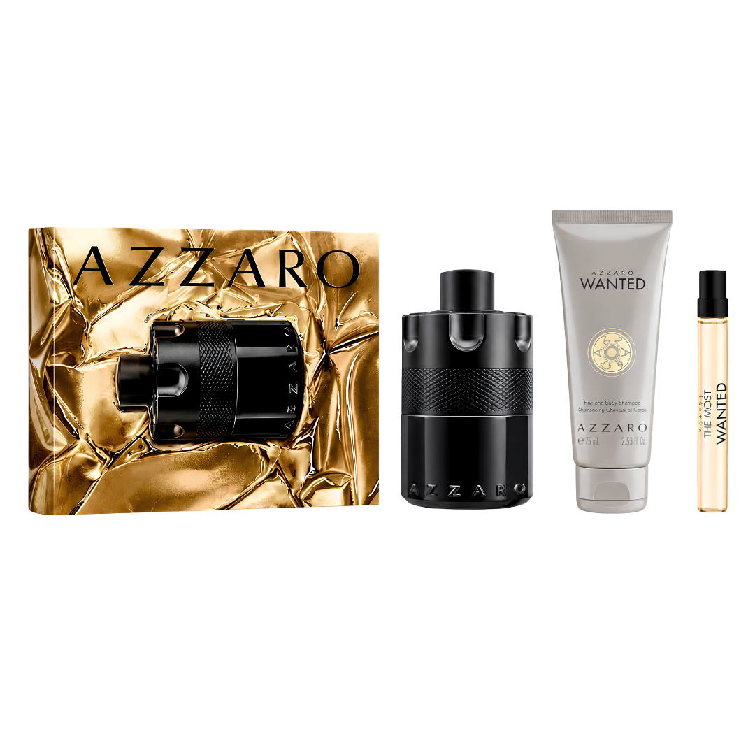 Azzaro Wanted Estuche EDP Intense 100 ml + Mini EDP Intense 10 ml + Shampoo 75 ml